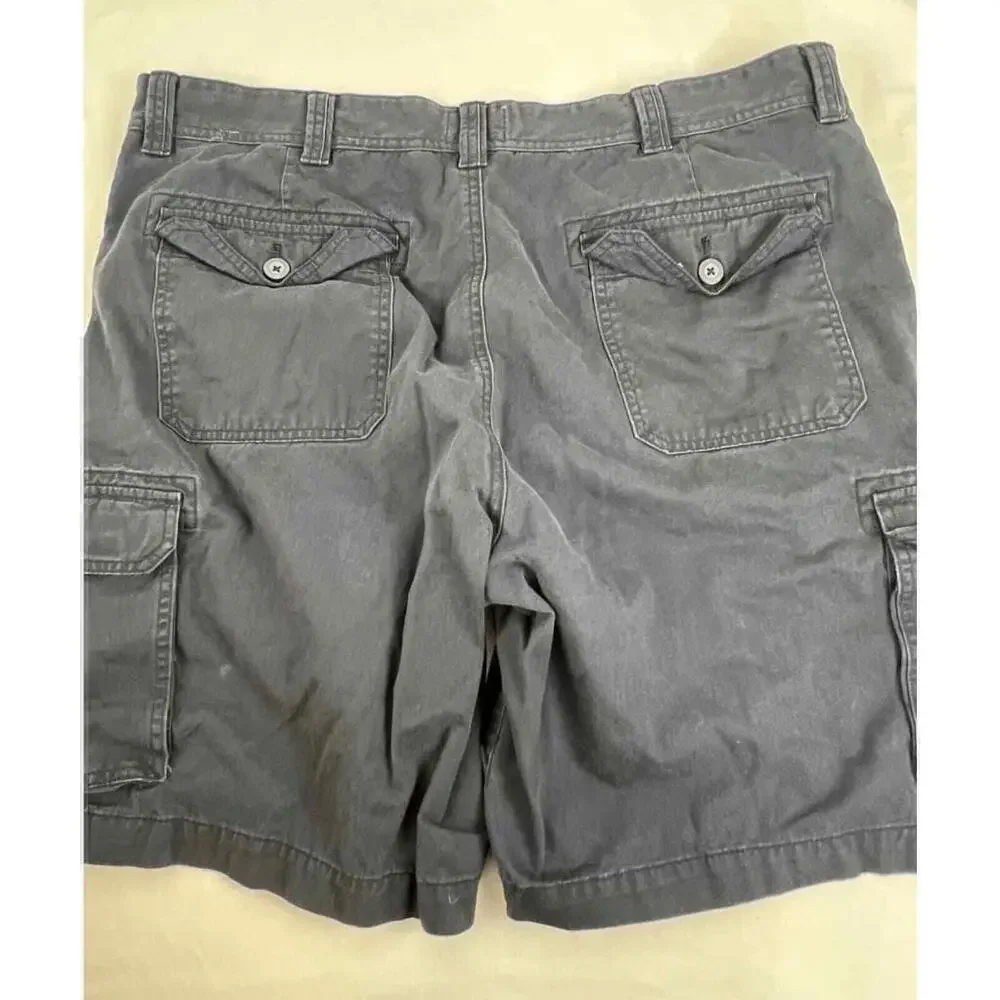 St. John’s Bay Men’s Big and Tall Navy Blue Cargo Shorts 100% Cotton Size 40 EUC